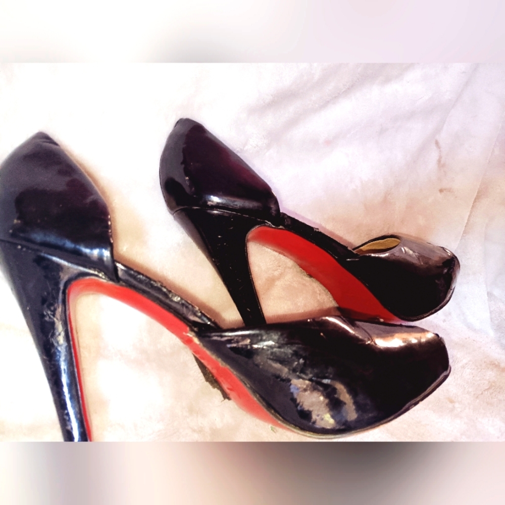 Christian Louboutin red bottom peep toe